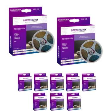 Imagem de 10 Fita LED 12V 6,5W/m 3000K 5m 60LEDs/m IP20 Save Energy