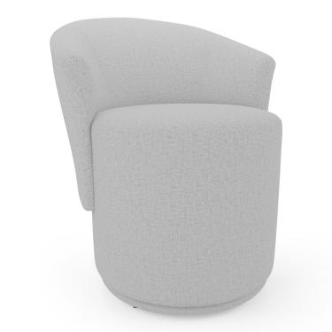 Imagem de Poltrona Orgânica Living Mavi Fixa Linho Cinza Escuro - Abmaza