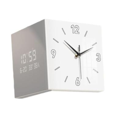 Imagem de FLCPJGV Parede dupla face Relógio Sala de estar Relógio Nightlight Interior Exterior Relógio para quarto, Branco