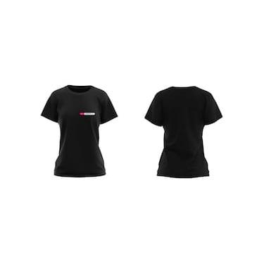 Imagem de Camiseta Manga Curta Grupo Casas Bahia Preta logo Colorida - Modelo Baby Look