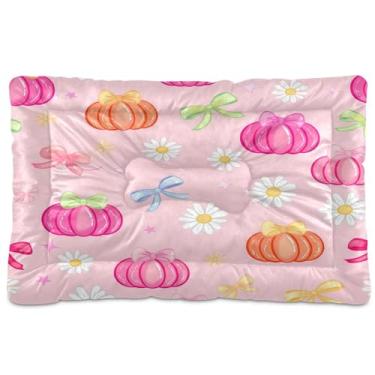 Imagem de SEHANY Cama de Halloween Pumpkins para cães e gatos com fundo antiderrapante, caixa de canil, colchão macio para animais de estimação, lavável para cães pequenos, médios e grandes, gatos, 91 x 61 cm
