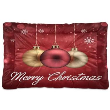 Imagem de SEHANY Cama de Natal bola para cães e gatos com fundo antiderrapante, cama de canil, colchão macio para animais de estimação, lavável, almofada de cama para cães pequenos, médios e grandes, gatos, 91