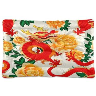 Imagem de SEHANY Cama de dragão vintage para cães e gatos com fundo antiderrapante, cama de canil, colchão macio para animais de estimação, lavável, almofada para cães pequenos, médios e grandes, gatos, 61 x 45