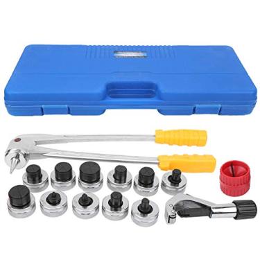 Imagem de Ferramenta de expansão de tubo tipo alavanca Manual portátil Kit expansor de tubo de alumínio de cobre com 11 cabeças de expansão para profissionais de encanamento HVAC Construção (Padrão do Reino