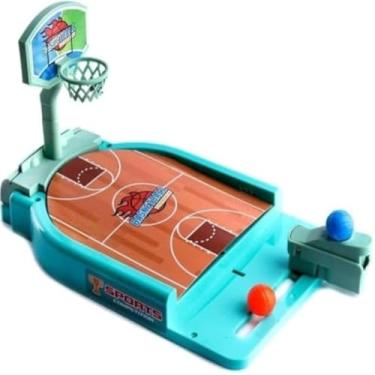 Imagem de Basquete de mesa, mini jogo, com cesta, e bola, diversao familiar, competitivo, rapido, compacto, portatil