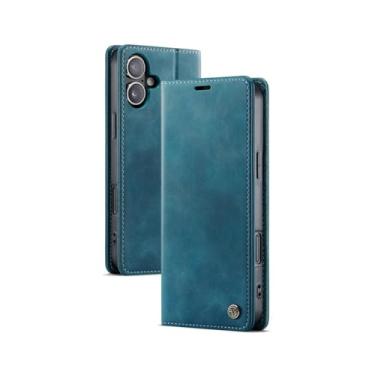 Imagem de HTVJFX Capa de celular com suporte magnético de couro e carteira de luxo para iPhone 7Plus e 8Plus (para iPhone 7Plus e 8Plus/azul)