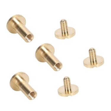 Imagem de Ymiko Conjunto de Rebites Com Acabamento Em Latão de 50 Peças de 8 Mm para Artesanato Em Couro DIY, Tecidos, Bolsas e Calças Fixadores Decorativos Com Fenda para Projetos de Costura e Estofamento (latão 5)