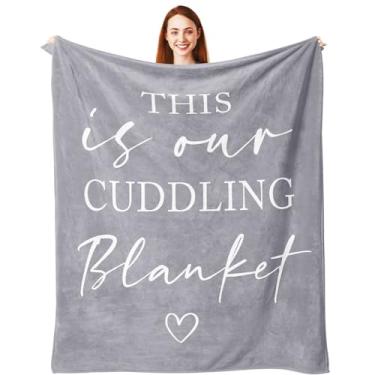 Imagem de Pubrave Presentes para ela/ele/namorada/namorado/esposa/marido, presentes de aniversário de casamento de Natal para casais/mulheres/homens, cobertor romântico para casais, abraços, cinza, 152 x 127 cm
