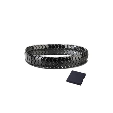 Imagem de Pulseira de hematita masculina, hemys de turmalina preta, pulseira de hematita masculina recupera sua vantagem e confiança, equilíbrio de poder, pulseiras elásticas curativas, joias inspiradoras