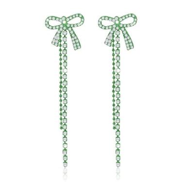 Imagem de Brincos de laço femininos com pingente de pérola na moda, presente de dia dos namorados, presentes de amizade