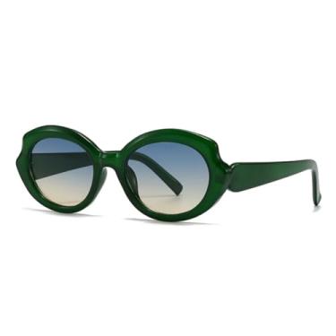Imagem de Óculos de sol vintage femininos para homens, óculos de sol punk de luxo, armação grande e popular, óculos de sol para dirigir ao ar livre, UV400 (verde, azul, chá)