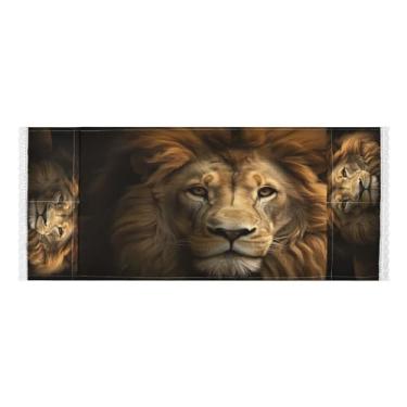 Imagem de Wassud Capas de lavadora e secadora de leão, protetor de lavadora com sacos de armazenamento, capa de geladeira à prova de poeira com bolsos para lavanderia doméstica, cozinha, 120 x 55 cm