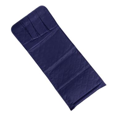 Imagem de AUNMAS Bolsa de Armazenamento de Apoio de Braço para sofá, Bolsa Suspensa de Armazenamento Lateral de Poliéster Azul Com Bolsos Multicamadas para Telefone, óculos, Revistas, Controle (89x33cm)