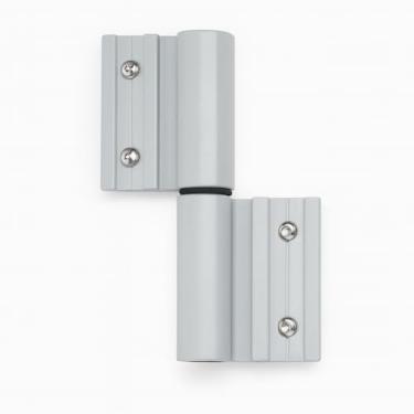 Imagem de Dobradiça de Encaixe com Desvio para Porta de Alumínio Linha 25, 103mm, Abas Desiguais, Acabamento Fosco