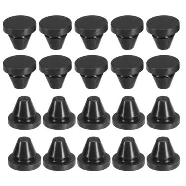 Imagem de Furo de travamento de encaixe de silicone 8 mm/0,31 polegadas, pacote com 20 cabeças de tampa protetora para bloquear plugues de orifícios, preto