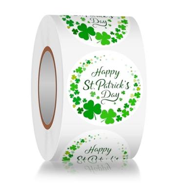 Imagem de Louise Maelys Adesivos de Dia de São Patrício 500 peças - Etiquetas adesivas de feliz dia de São Patrício de 3,8 cm para álbuns, cartões, envelopes, sacos de doces