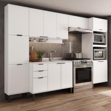 Imagem de Armário De Cozinha Completa C Balcão Miami Pulse Carraro Branco - MÓVE