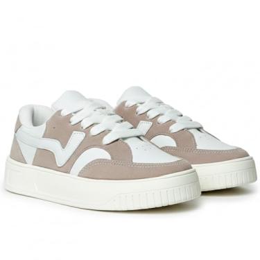 Imagem de Tenis Feminino Casual Cano Baixo New Orks Acolchodo Confortavel Academia Skate (CINZA BRANCO, BR, Adulto, Numérico, 37)