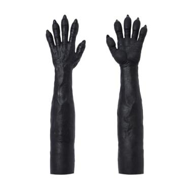 Imagem de SMITIZEN Luvas de silicone com garras de lobisomem de dragão e monstro para fantasia de cosplay de baile de máscaras para adultos (luvas de monstro)