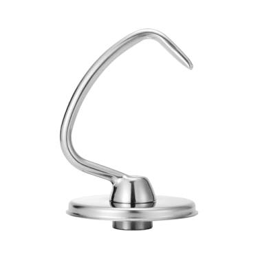Imagem de Gancho de massa de aço inoxidável para batedeira com cabeça inclinada KitchenAid 4,5/5 litros, adequado para Classic, Classic Plus e Artisan Serie K45SS, KSM75, KSM90, KSM95, KSM150, resistente e
