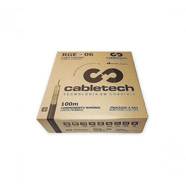 Imagem de Cabo Coaxial Cabletech Rge-06 60% Preto 100m