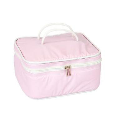 Imagem de Bolsa Térmica 6 Litros, Frasqueira Térmica Impermeável, Rosa, Lancheira Térmica Compacta, Conserva Alimentos e Bebidas, Ideal para Trabalho, Academia e Uso Diário