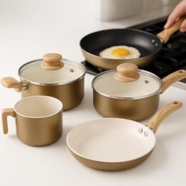 Imagem de Conjunto panelas cozinha revestimento ceramico antiaderente, facil de limpar,premium.