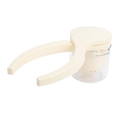 Imagem de GLOGLOW Espremedor Manual de Frutas e Vegetais, Espremedor Manual de Material PP para Romãs Limão e Laranja, Prensa Rotativa Compacta para Cozinha, Acampamento, Viagens, Utensílios de Cozinha (Bege)