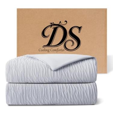 Imagem de D DS CURTAIN Cobertor de edredom refrescante solteiro GG – Conjunto de cama quente e refrescante, tecido de toque frio que absorve o calor corporal, refrescante e quente, conjunto de cama para suores