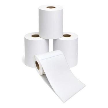 Imagem de 4 Rolos Etiqueta 10x15 100x150 Térmica Serrilha Zebra Elgin Etiquetas 