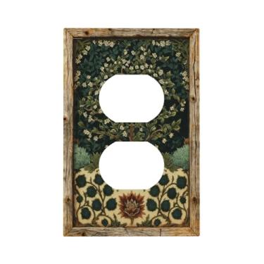 Imagem de Capa de interruptor de luz estilo de arte decorativa, padrão árvore da vida, placa decorativa de tomada basculante de 1 gangue, compatível com GFCI, capa protetora de interruptor elétrico para