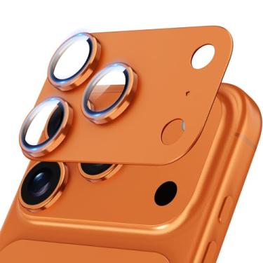 Imagem de Jeluse Compatível com protetor de lente de câmera para iPhone 17 Pro Max, protetor de tela de vidro temperado ultra claridade de liga de alumínio de metal