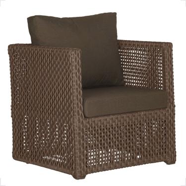 Imagem de 1 Poltrona Madri Alumínio Corda Náutica Estofado 9 Trama Marrom