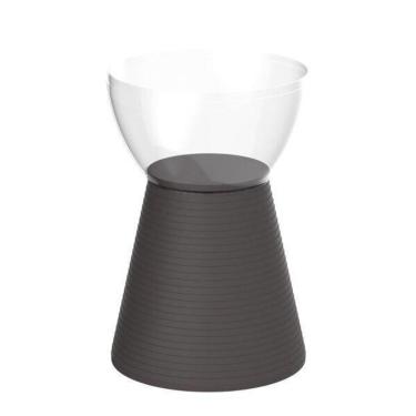 Imagem de Banqueta Sili Im In área Externa E Interna Policarbonato Incolor E Cinza Mushroom 44,4 Cm (altura)