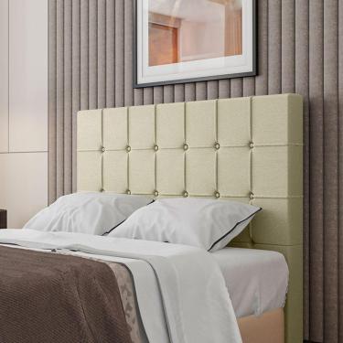 Imagem de Cabeceira Estofada Casal 140 Cm Turmalina Corino Bege