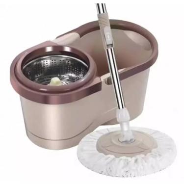 Imagem de Esfregão com Balde Centrífuga Perfect Mop Move com Rodas e Alça + 3 Refis Microfibra(Sem Roda)