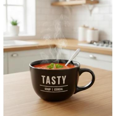 Imagem de Caneca Jumbo Tasty para Sopa e Cereal, 750ml, Preta