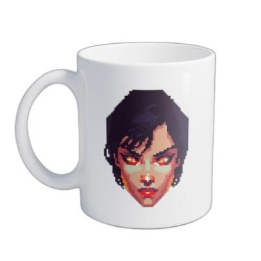Imagem de Caneca Xícara de Café Porcelana 300ml Design Pixel Cyberpunk