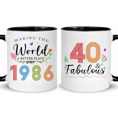 Imagem de Choinn 1986 Presentes de aniversário de 40 anos para mulheres e homens, presente de aniversário de 40 anos, caneca de café para mãe, pai, avó, vovô, ideias de presentes de aniversário de 40 anos, Dia