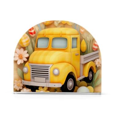 Imagem de Porta-guardanapos de flores de ovos de páscoa acrílico, porta-guardanapos para guardanapos de papel, porta-guardanapos de bar para guardanapos de coquetel de papel de jantar