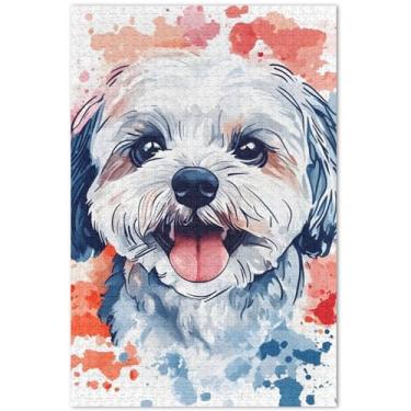Imagem de Unicórnios roxos personalizados cenário fantástico quebra-cabeça adulto 500 peças pintura animal arte arte quebra-cabeça elefante branco, 20,5 x 14,9 polegadas