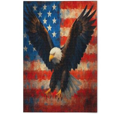 Imagem de Bandeira Americana Animal Cool Adultos Quebra-cabeça 500 peças Funny Puzzle Game Tech Gifts Scene Nature Puzzles Cute Animal Flower Art, 500 peças, 52.1 cm x 37.8 cm