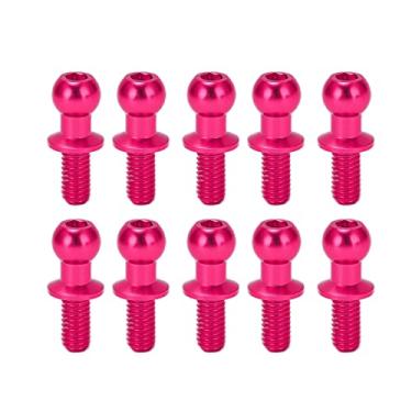 Imagem de Generic 10 Peças de Haste de Ligação de Cabeça de Bola de Metal Extremidade do Amortecedor para Carro RC Tamiya TT01 TT02, Hastes de Pista de Liga de Alumínio Leve que Melhoram a Aparência do (#3)