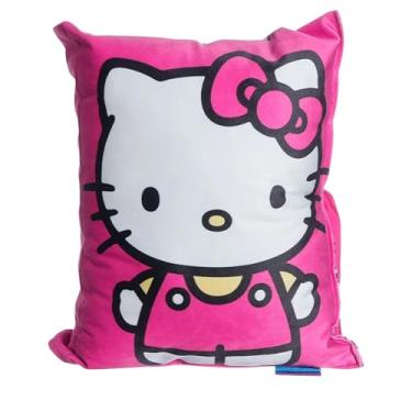 Imagem de Zonacriativa – Almofada Formato Carta Hello Kitty em Poliéster com Enchimento em Fibra Siliconada | Toque Macio e Aveludado | Decoração e Conforto