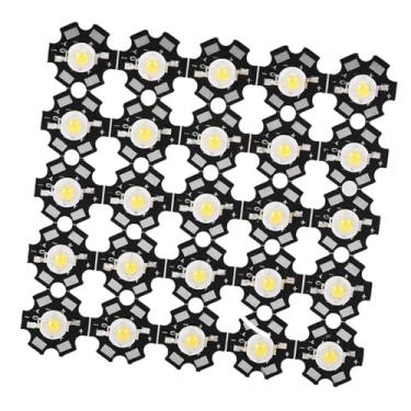 Imagem de GLOGLOW 25PCS 3W LED Light Bead, Alto Brilho, Baixo Consumo de Energia, Longa Vida útil, Com Substrato de Alumínio, para Iluminação de Tráfego, (3000-3200K)