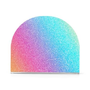 Imagem de Porta-guardanapos de acrílico colorido com glitter, suporte de toalha de papel em forma de U, para banheiro, cabe 50-60 guardanapos, suporte de guardanapo de toalha de mão