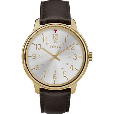 Imagem de Timex Relógio masculino clássico de 43 mm, Preto/dois tons,