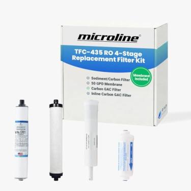 Imagem de Kit de filtro de substituição Microline TFC-435 – Completo com membrana de osmose reversa de 50 GPD, componentes genuínos para redução de contaminantes, reduz chumbo, cloro e PFOS