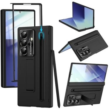 Imagem de YQODSZ Capa para Samsung Galaxy Z Fold 7 com suporte para caneta S e caneta Stylus, Z Fold7 capa de celular de corpo inteiro com protetor de tela de suporte, protetor de câmera, antiarranhões, capa