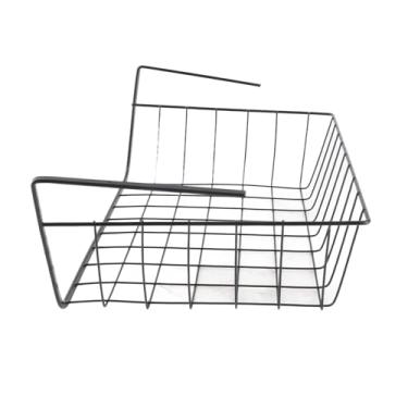 Imagem de GLOGLOW Cesta de Rack de Armazenamento, Organizador de Fio de Ferro para Cozinha e Escritório, Fácil Instalação, Armazenamento de Armário Multiuso Sob Prateleira de Nan (M Preto)